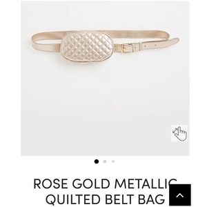 TORRID ROSE GOLD METALLIC QUILTED BELT BAG